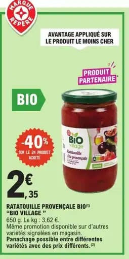 E.Leclerc Express BIO VILLAGE Ratatouille à la provençale offre
