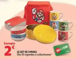 Auchan Drive Walon! le set de 2 mugs offre