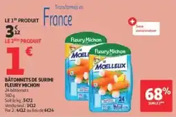 Auchan Drive Fleury Michon Bâtonnets de surimi offre