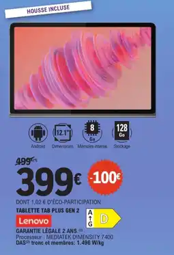 E.Leclerc Lenovo TABLETTE TAB PLUS GEN 2 offre