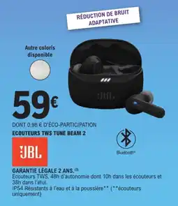 E.Leclerc JBL ECOUTEURS TWS TUNE BEAM 2 offre