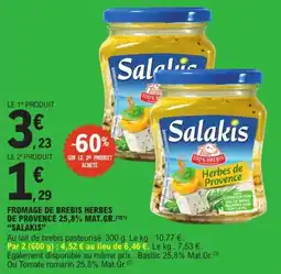 E.Leclerc Express Salakis Fromage de brebis herbes de provence offre
