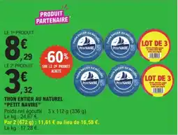 E.Leclerc Express Petit Navire Thon entier au naturel offre