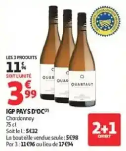 Auchan Drive QUARTAUT Chardonnay offre