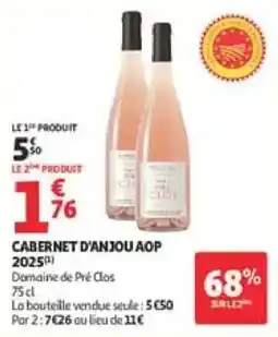 Auchan Drive Domaine de Pré Clos CABERNET D'ANJOU AOP offre