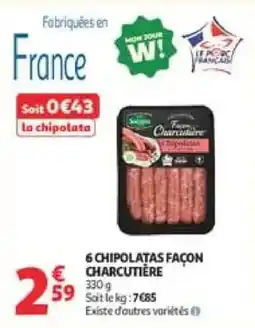 Auchan Drive Charcutière Chipolatas offre