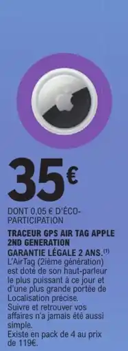 E.Leclerc Apple AirTag 2nd Generation offre