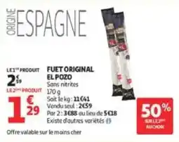 Auchan Drive EL POZO FUET ORIGINAL offre