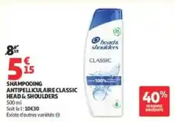 Auchan Drive head & shoulders SHAMPOOING ANTIPELICULAIRE CLASSIC offre