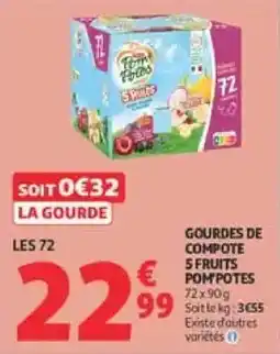 Auchan Drive Tom Fruits Gourdes de compote offre