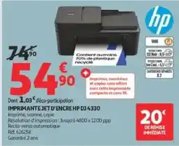 Auchan Drive HP IMPRIMANTE JET D'ENCRE DJ 4330 offre