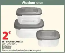 Auchan Drive SET 3 BOITES CARRÉES offre