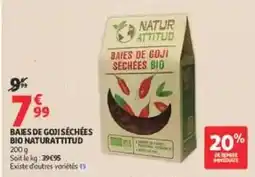 Auchan Drive NATURATTITUD BAIES DE GOJI SÉCHÉES BIO offre