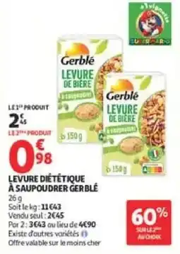Auchan Drive Gerblé Levure de bière offre