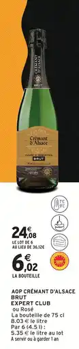 Intermarché Expert club aop crémant d'alsace brut offre