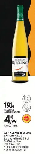 Intermarché Expert club aop alsace riesling offre
