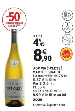 Intermarché Marthe sigaud aop viré-clessé offre