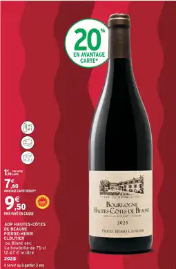 Intermarché Pierre-henri cloutier aop hautes-côtes de beaune offre