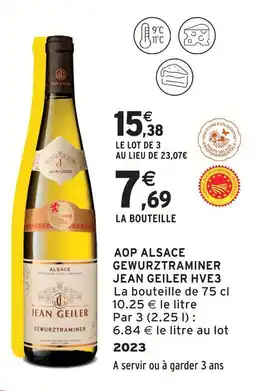 Intermarché Jean geiler hve3 aop alsace gewurztraminer offre