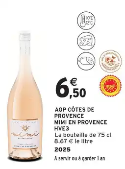 Intermarché Mimi en provence aop côtes de provence hve3 2025 offre