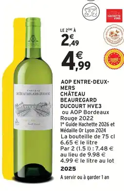 Intermarché Château beauregard-ducourt hve3 aop entre-deux-mers hve3 offre
