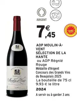 Intermarché Aop moulin-à-vent sélection de la hante 2024 offre