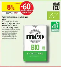 Intermarché Hyper Méo café moulu bio l'original offre