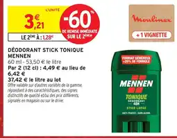 Intermarché Hyper Mennen déodorant stick tonique offre