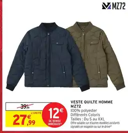 Intermarché Hyper Mz72 veste quiltée homme offre