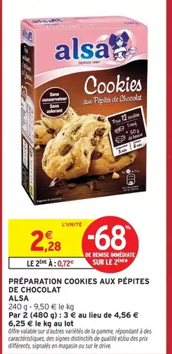 Intermarché Hyper Alsa préparation cookies aux pépites de chocolat offre