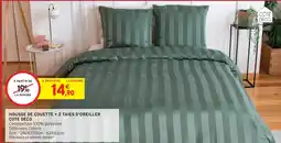Intermarché Hyper Cote deco housse de couette + 2 taies d'oreiller offre