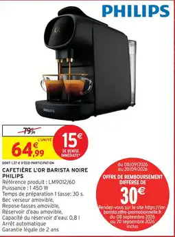 Intermarché Hyper Philips cafetière l'or barista noire offre