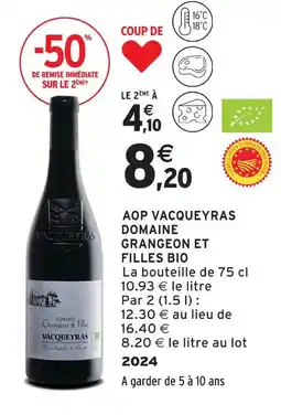 Intermarché Express Domaine des communaux aop vacqueyras pinot noir bio offre