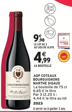 Intermarché Express Marthe sigaud aop coteaux bourguignons offre