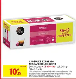 Intermarché Nescafé dolce gusto capsules expresso offre