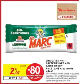 Intermarché St marc lingettes anti-bactériennes x80(b) offre