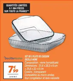 Netto Decillehome set de 2 plats de cuisson offre
