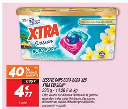 Netto Xtra lessive caps bora bora x28 evasion(b) offre
