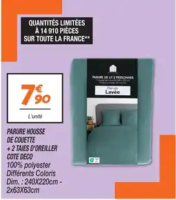 Netto Cote deco parure housse de couette + 2 taies d'oreiller offre