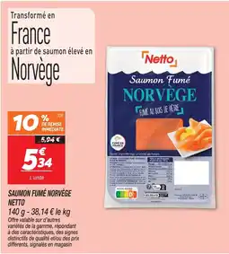 Netto Netto saumon fumé norvège offre