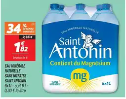Netto Saint antonin eau minérale naturelle sans nitrates offre