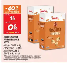 Netto Netto biscuits fourrés pour chien adulte offre