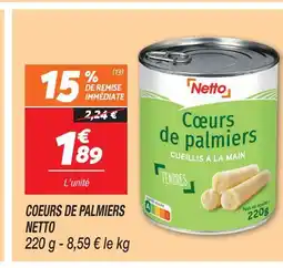 Netto Netto coeurs de palmiers offre