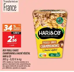 Netto Hari & co box fusilli sauce champignons & haché végétal offre