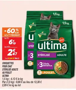Netto Ultima croquettes pour chat stérilisé adulte au poulet offre