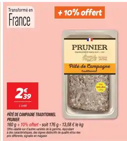 Netto Prunier pâté de campagne traditionnel offre