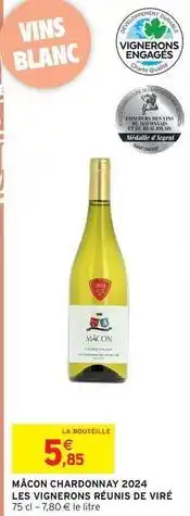 Intermarché Durable - mâcon chardonnay 2024 les vignerons reunís de viré offre