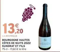 Intermarché Bourgogne hautes côtes de nuits 2022 offre