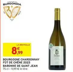 Intermarché Saint jean - bourgogne chardonnay fût de chêne 2023 offre