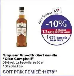Monop' Clan campbell - liqueur smooth shot vanilla offre